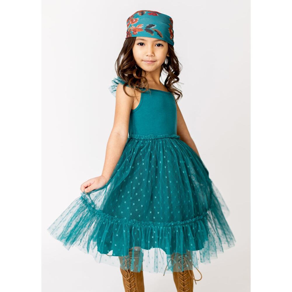 Joyfolie Mia Joy Leigh Dress in Teal Girl's Size 5